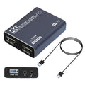 Black 4K gaming set-top box with audio recording capability and MS2131 chip