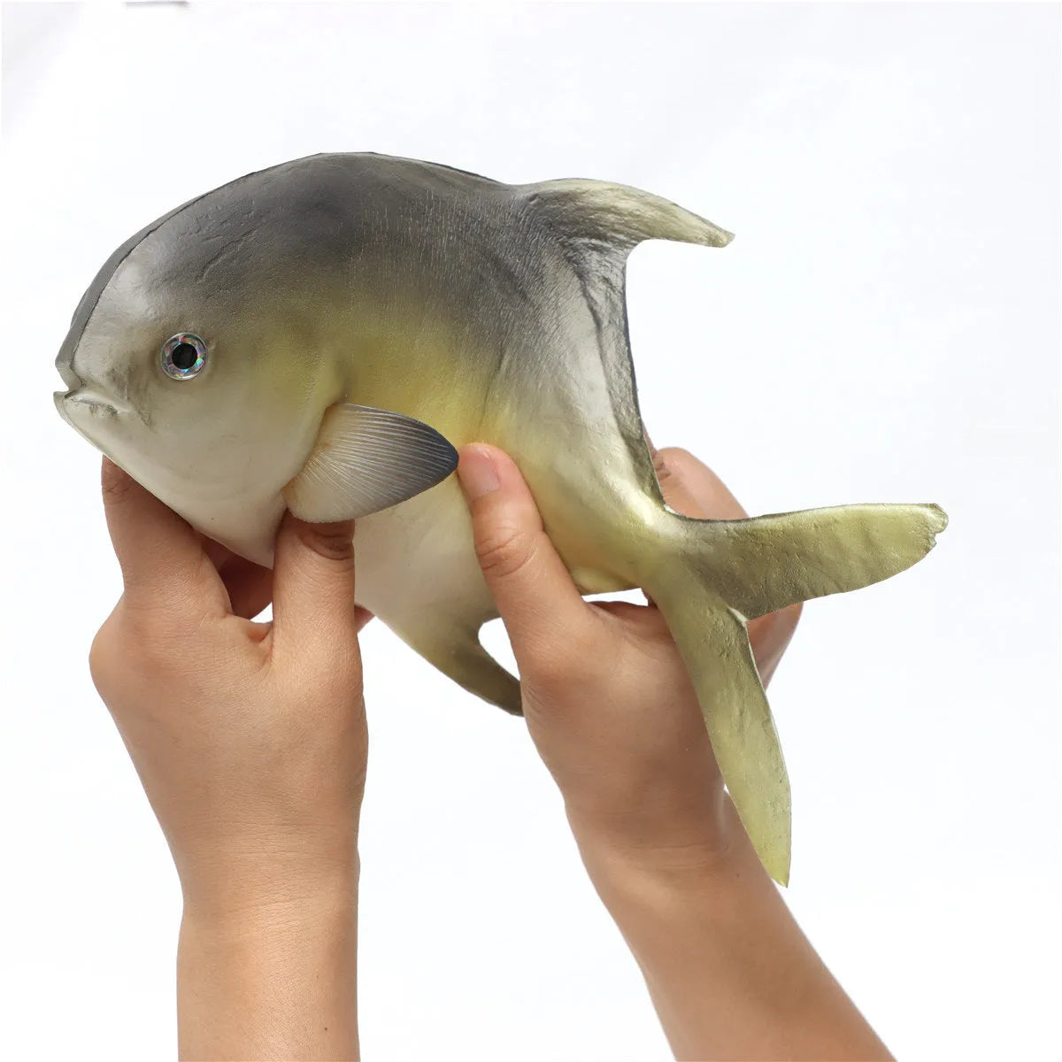 Three PU simulated fish ornaments: yellow-fin tuna, yellow croaker and flower fish models