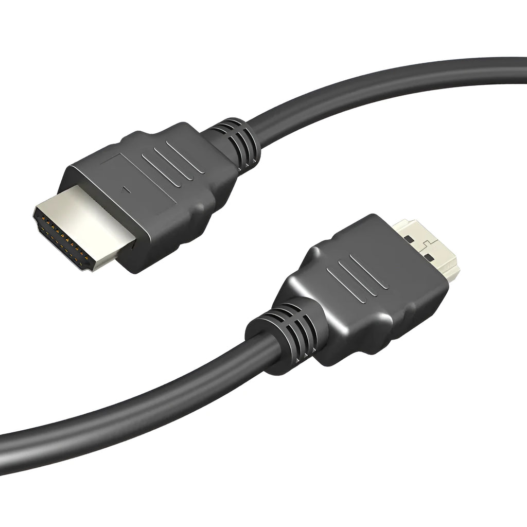 Black HDMI cable for set-top box connections with length options from 1 to 5 metres