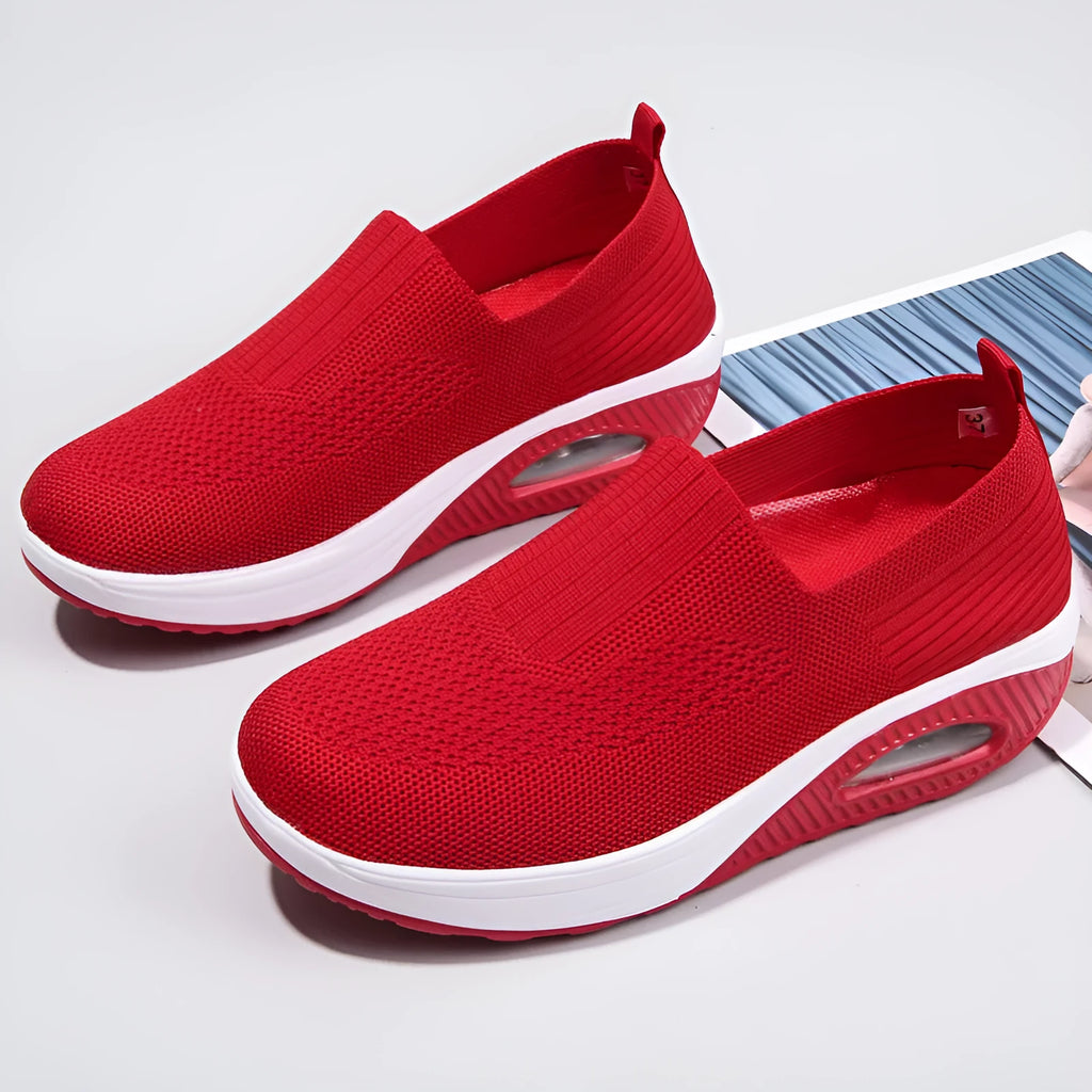 Women's mesh running shoes with air cushion midsole in multiple colour options