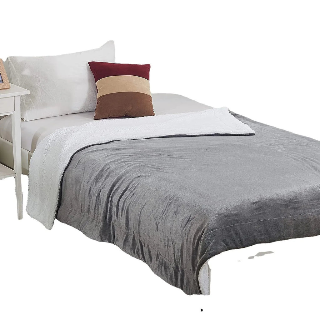 USB electric heating blanket in grey and white measuring 70cm by 100cm