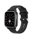 Smart bracelet fitness tracker with aluminium alloy case on wrist, showing heart rate data on screen.