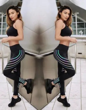 Women's Milk Silk workout leggings in black and white colour options showing slim-fit pencil pants design