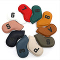 10 digital printed PU golf club head covers in mixed colours for complete set protection