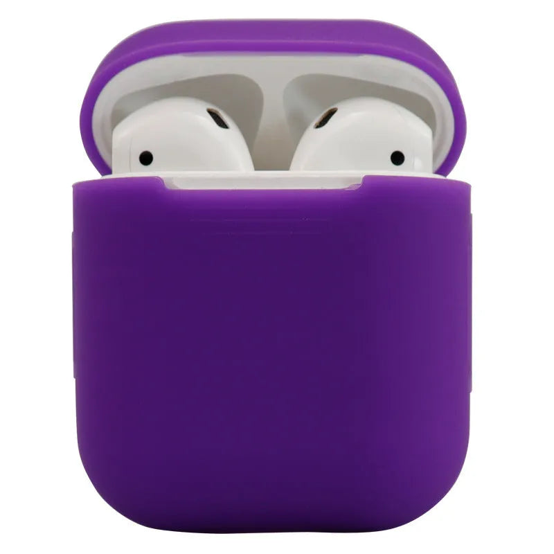 Silicone protective case for compatible Apple AirPods 2 wireless headphones in multiple colour options