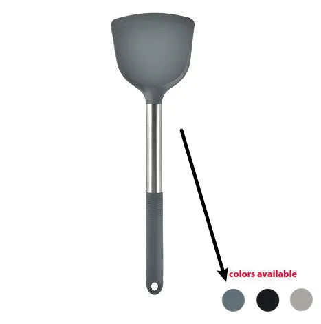 12 piece silicone kitchenware set with rotating storage bucket including spatula, ladle, spoon and cooking utensils