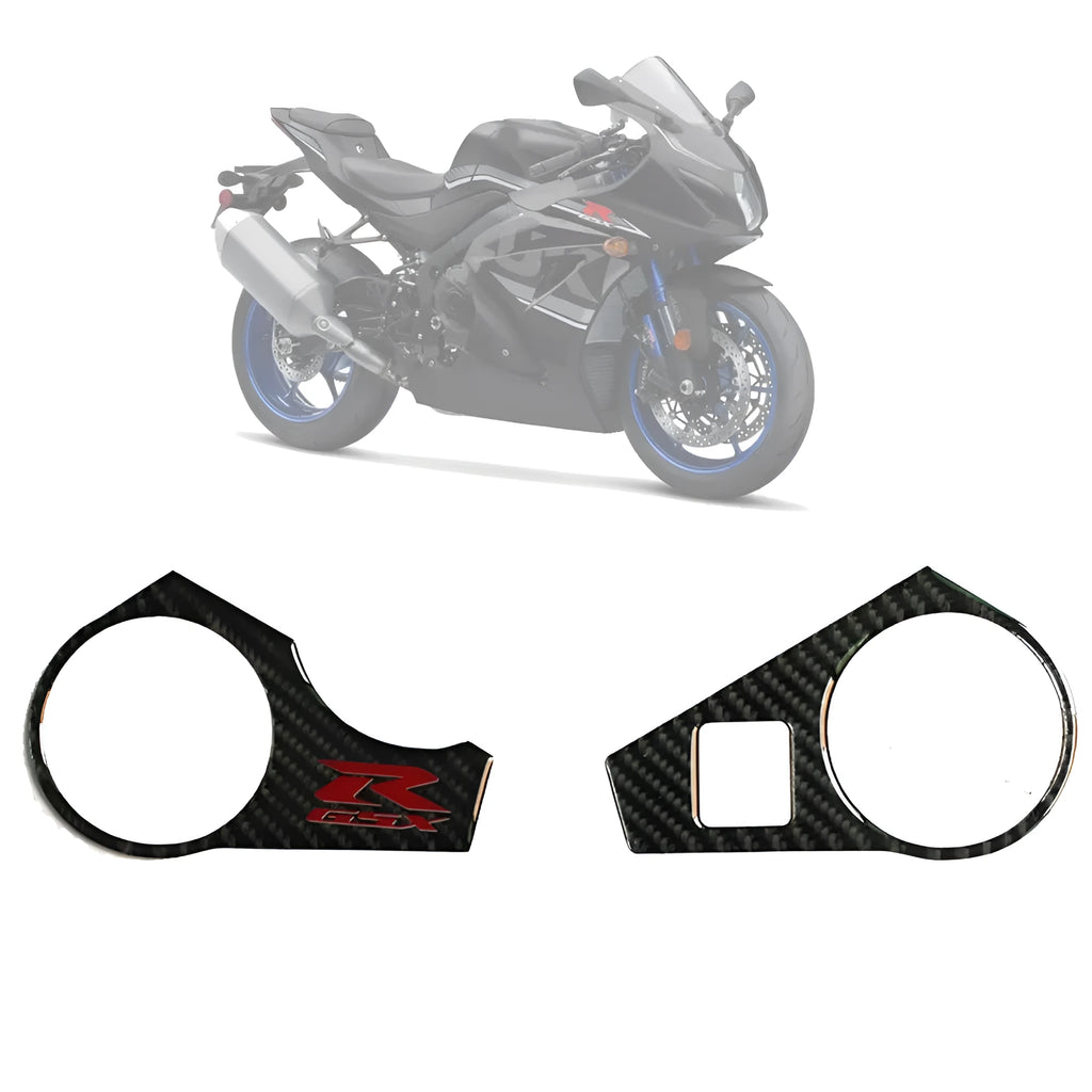 Black carbon fibre pattern motorcycle sticker for SUZUKI GSXR1000 L1 upper connective plate.
