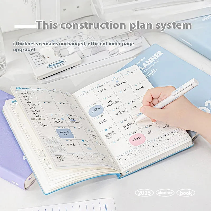 Waterproof notebook with PU cover for postgraduate entrance exam clock-in records in multiple colours