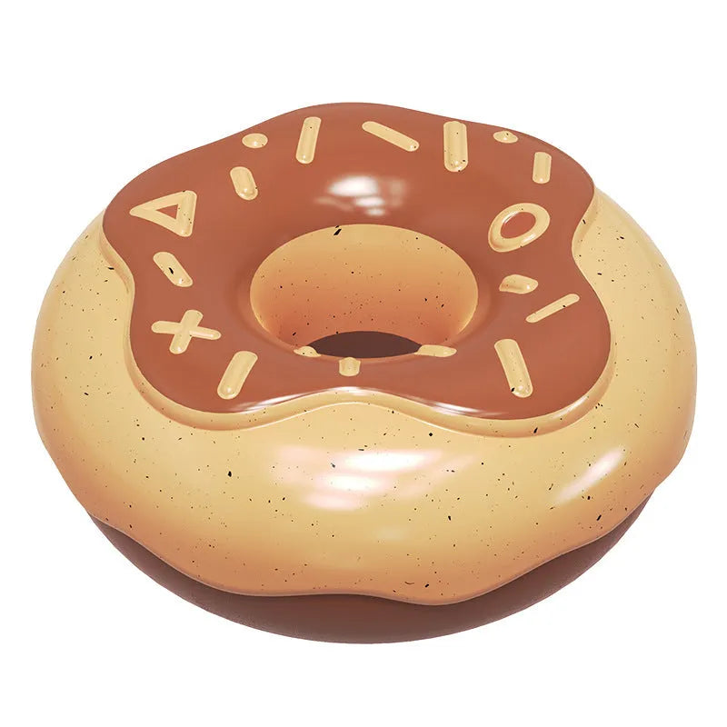 Molar teeth cleaning sound donut dog toy in TPR material showing pink, yellow, and chocolate colour options