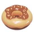 Molar teeth cleaning sound donut dog toy in TPR material showing pink, yellow, and chocolate colour options