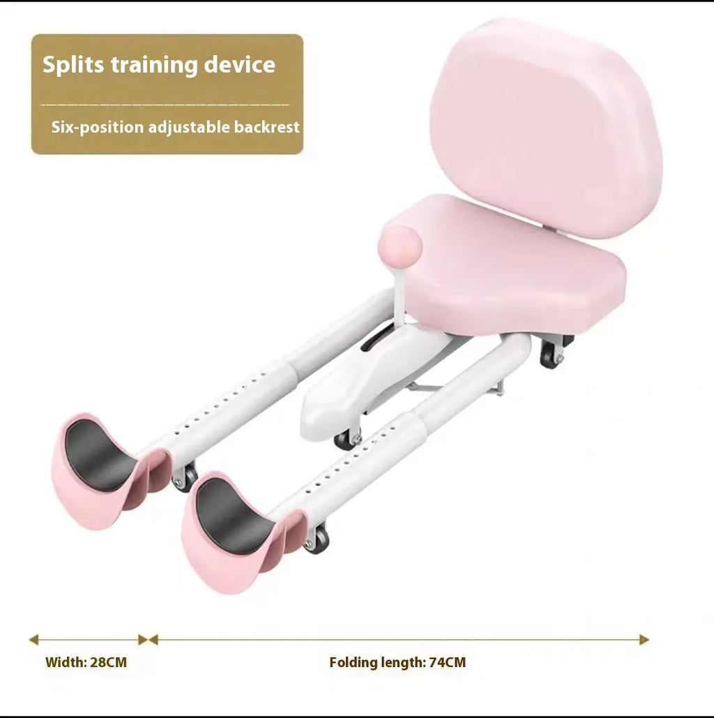 Steel pipe horse leg opener stretching equipment in pink colour with foam padding