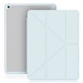 iPad foldable stand case in imitation leather with Y-fold design and Apple Pencil slot.
