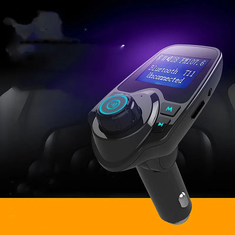 Black G7 Bluetooth FM transmitter car kit for wireless audio streaming and hands-free calling