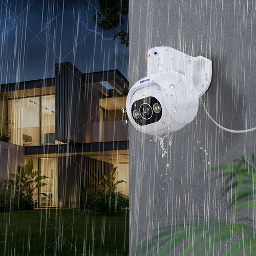 4MP smart colour night vision security camera with IP66 rating for wall mounting outdoors or indoors.