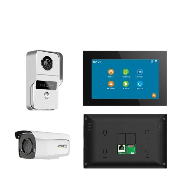 10-inch video intercom doorbell monitor with 1080P outdoor camera unit