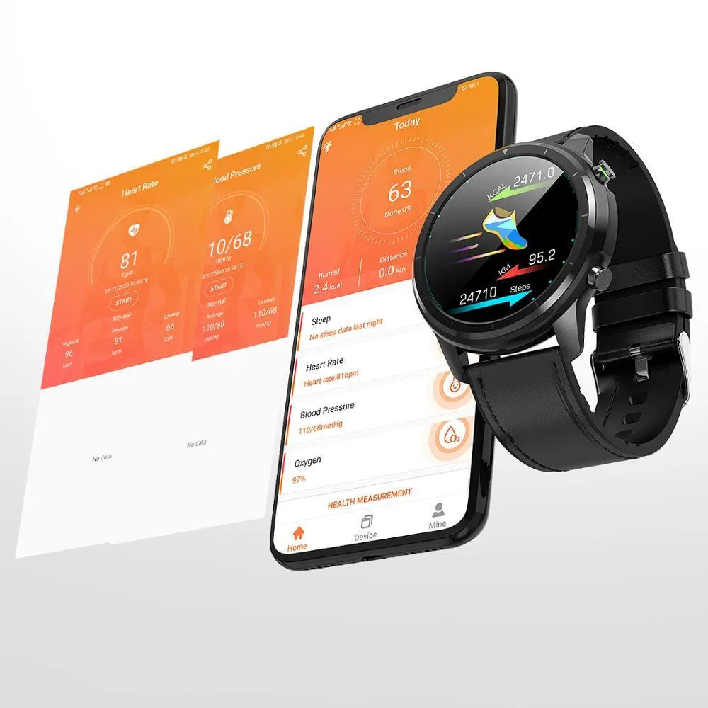 LEMFO LF26 smart bracelet showing 1.3 inch screen with touch and button controls