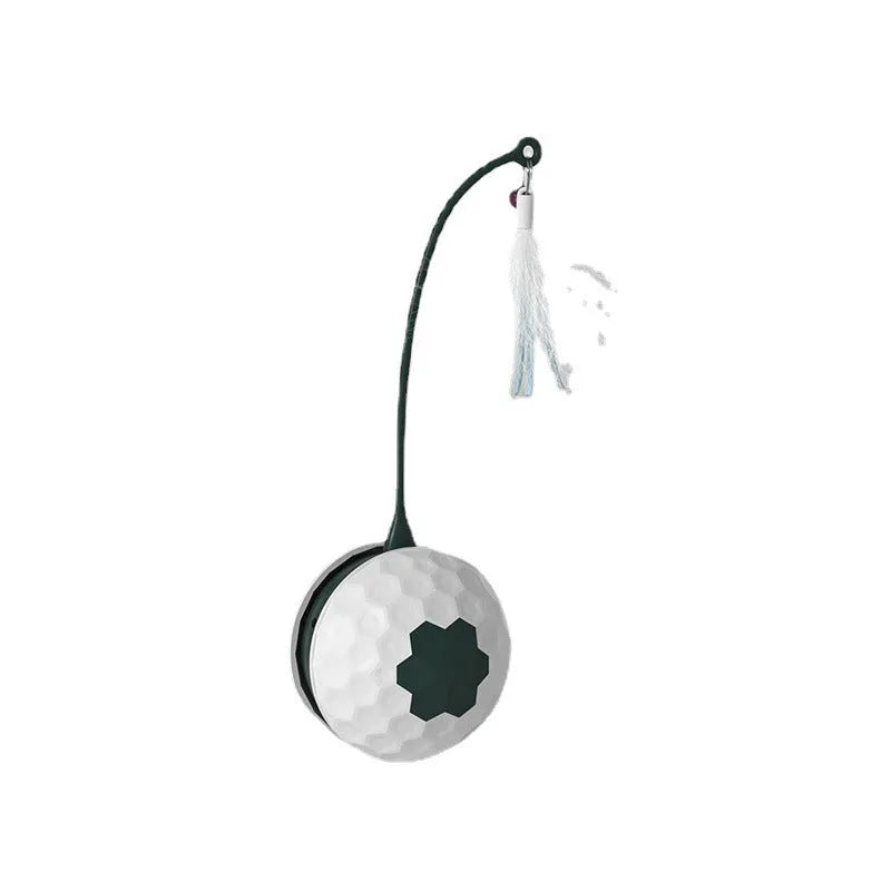 Electric cat toy with USB charging, pendulum ball, plastic body, red colour option