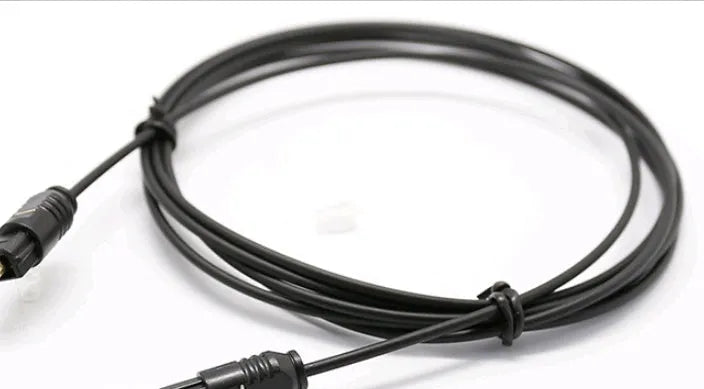 OD2.2 optical digital audio cable with TOSLINK connectors on a white background