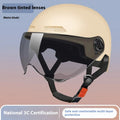 3C certified electric motorcycle half helmet with sun visor in polypropylene.