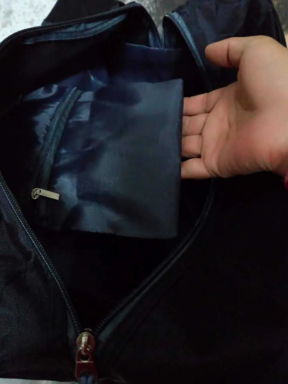 Nylon yoga and gym bag shown in available colours and two size options