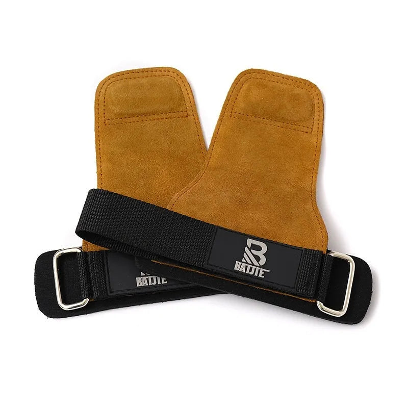 Brown fitness wrist protectors for pull-up bars and horizontal push exercises