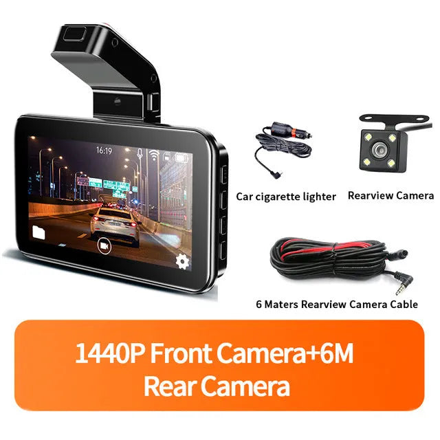 3 inch car DVR dash camera with dual lens for front and rear vehicle recording