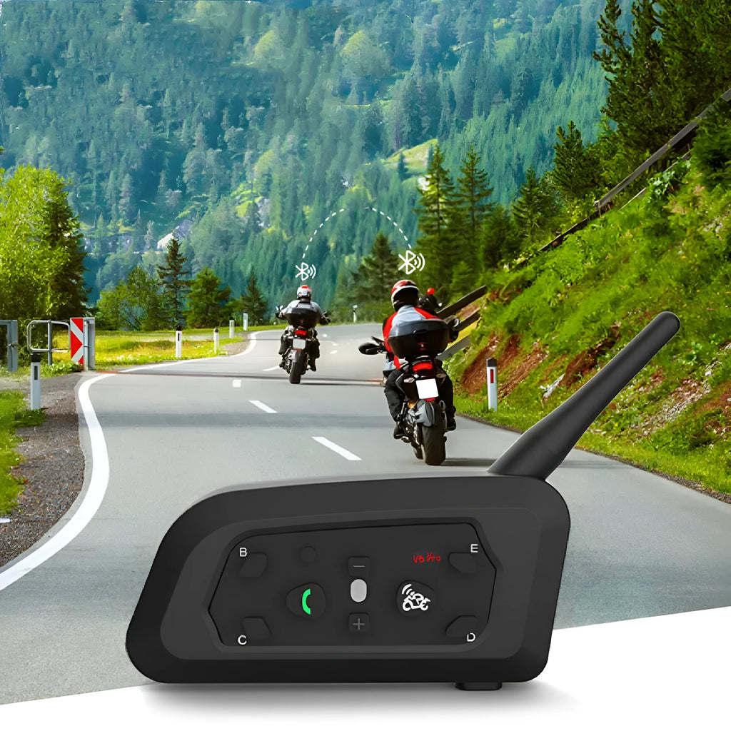 V6 Pro motorcycle helmet Bluetooth intercom unit with headphone and mounting accessories
