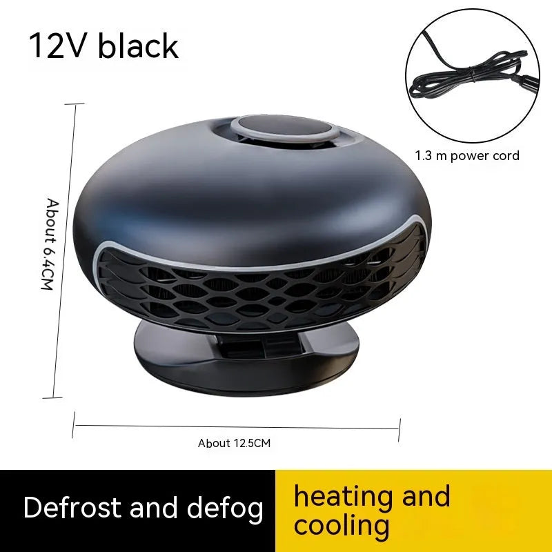 Black ABS car warm air blower heater with 130cm cable for 12V 24V vehicle defrosting