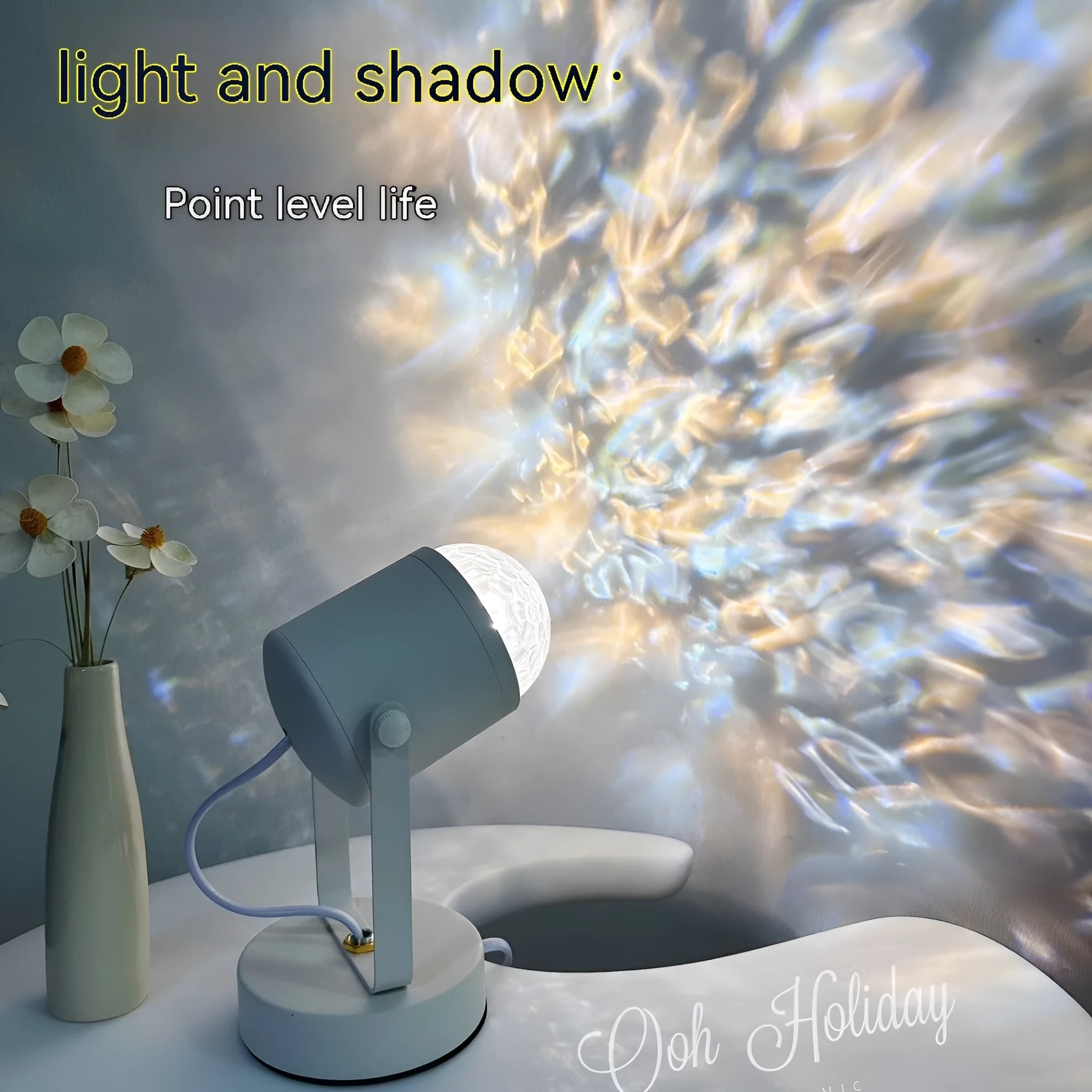 Dynamic water ripple ambience table lamp in ceiling or desktop style with metal construction