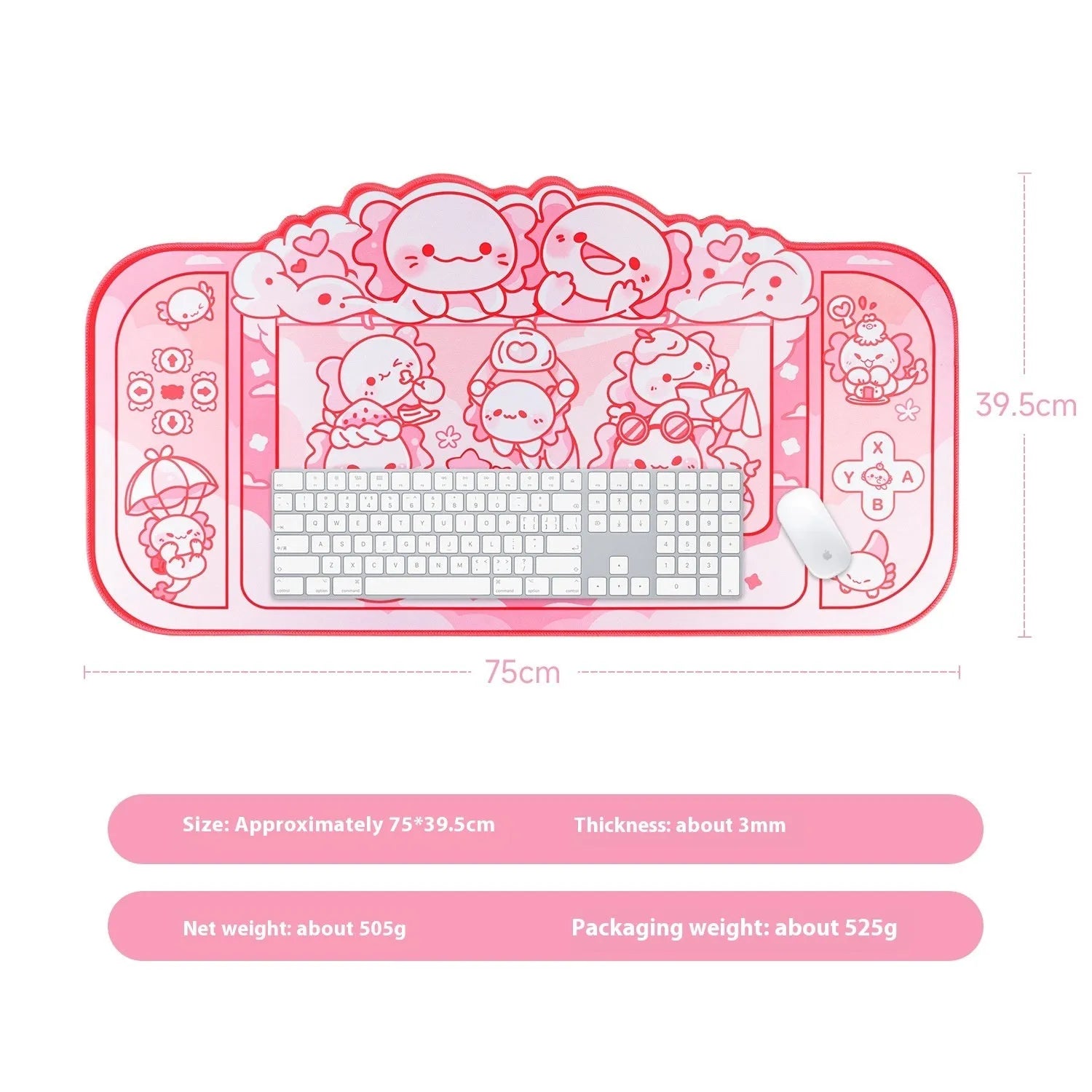 Hexagonal dragon crane machine cartoon anime large mouse pad measuring 75 by 40 centimetres
