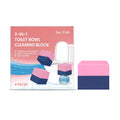 Four three-in-one toilet cleaning blocks with sodium bicarbonate cleaning formula