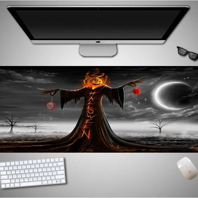 Halloween mouse pad with non-slip rubber cloth material in oversized dimensions for gaming