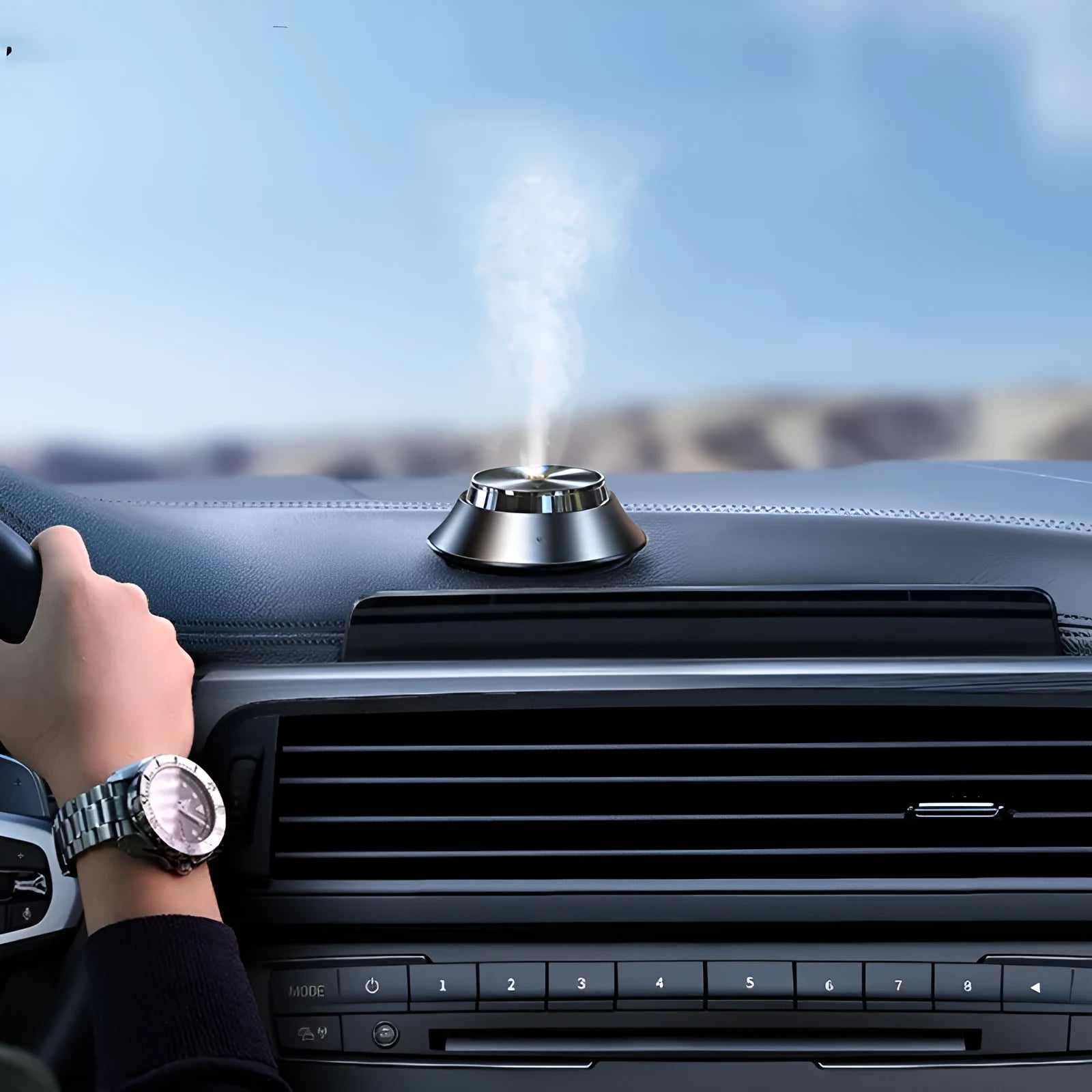 Butterfly style metal car aromatherapy air purifier with USB cable and essential oil bottle