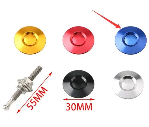 30mm aluminium engine cover lock in silver, black, gold, blue, or red for modified racing cars