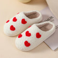 Cartoon love style plush slippers for women with non-slip PVC soles in multiple colour designs