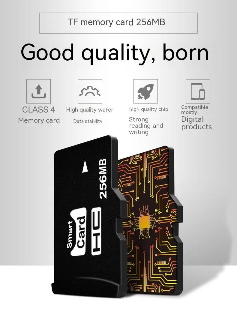 A single 256MB TF series memory card on a white background.