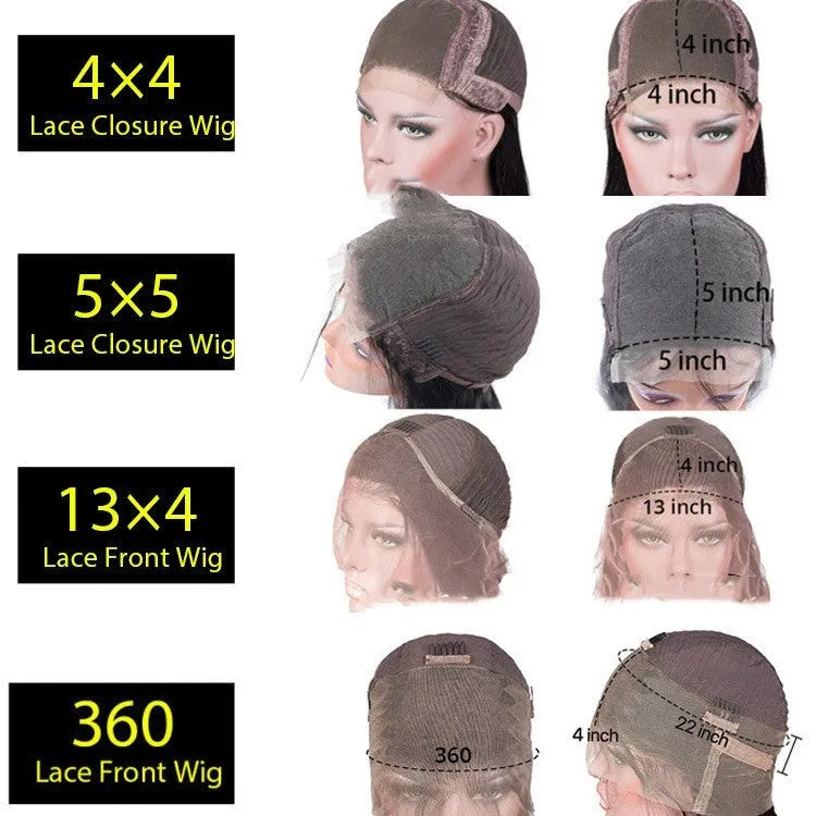 Real human hair lace front headgear showing 4x4 lace area and natural hairline