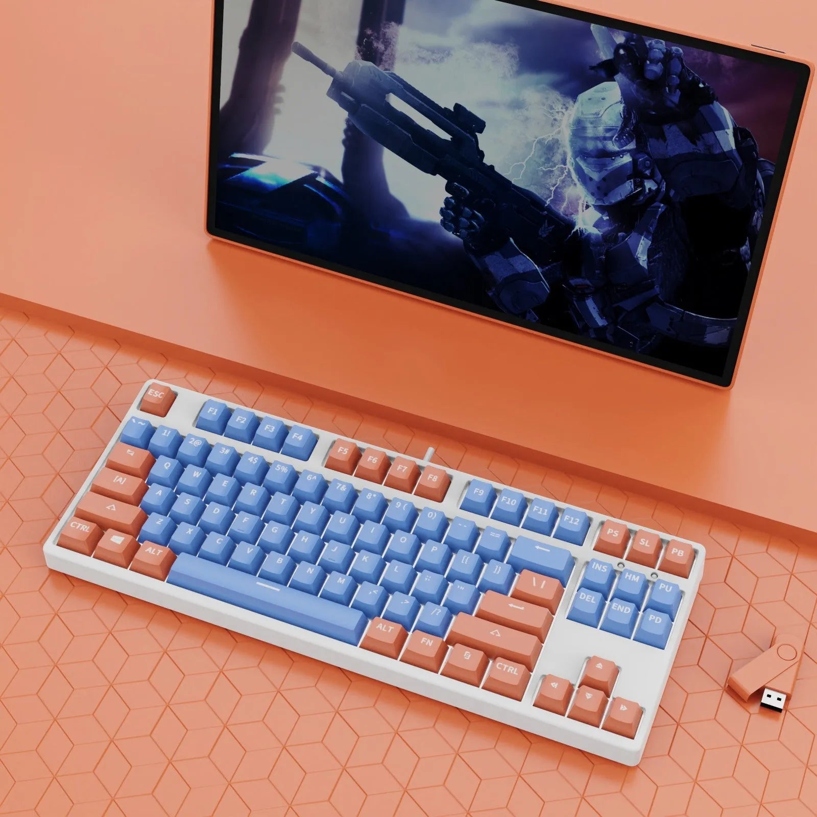 87-key mechanical keyboard with two-tone colour options and hot-plug switch capability