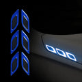 Blue resin car bumper protection strip showing 17mm width and flexible construction