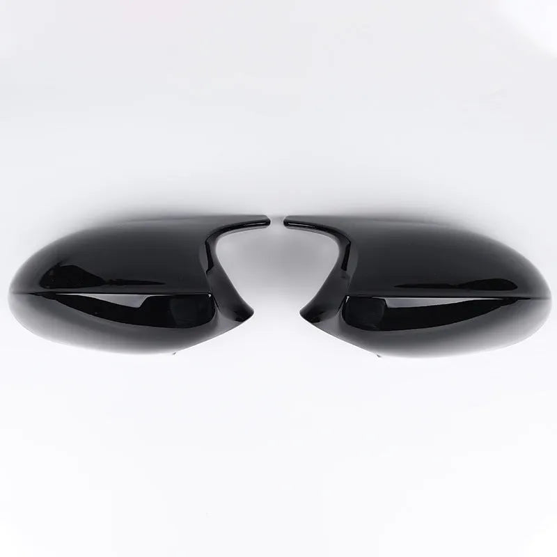Pair of black ABS plastic rearview mirror shells for BMW E90 3 Series replacement