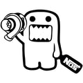 Cartoon cute funny automobile car sticker 15x12cm PVC material black and white options