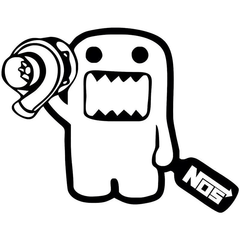 Cartoon cute funny automobile car sticker 15x12cm PVC material black and white options