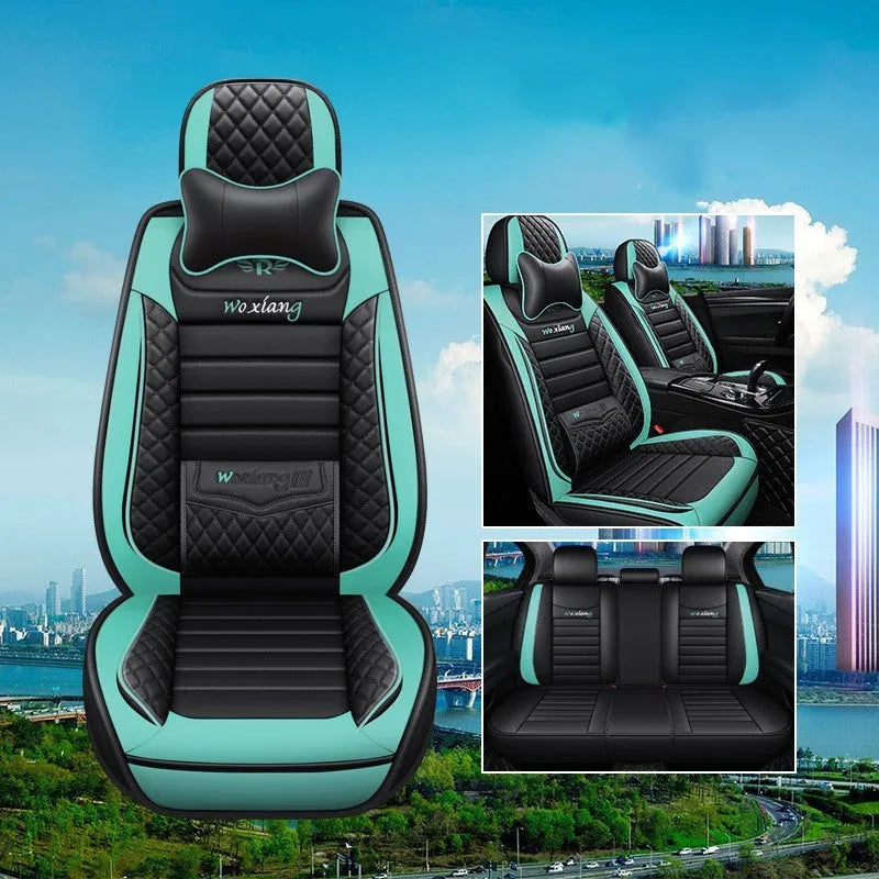 Five-seasons universal car seat cushion with high elastic sponge filler in a red colour.