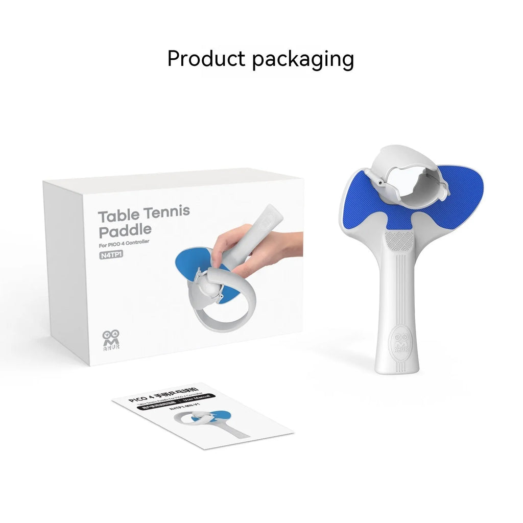Red and blue plastic silicone Pico 4 VR controller table tennis racket hand grip measuring 160mm