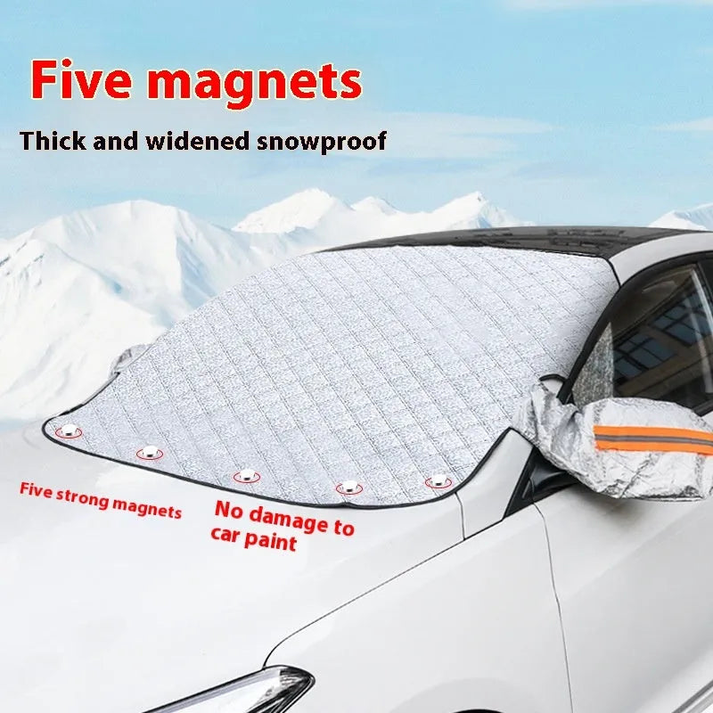 Large luxury SUV winter car cover with aluminium foil material and reflective edge stripes
