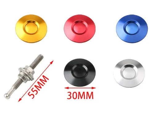 30mm aluminium engine cover lock in silver, black, gold, blue, or red for modified racing cars