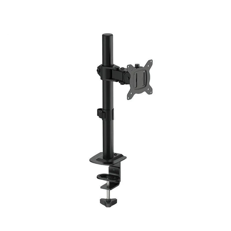 Silver SPCC steel lifting rotating computer monitor bracket holding a black screen