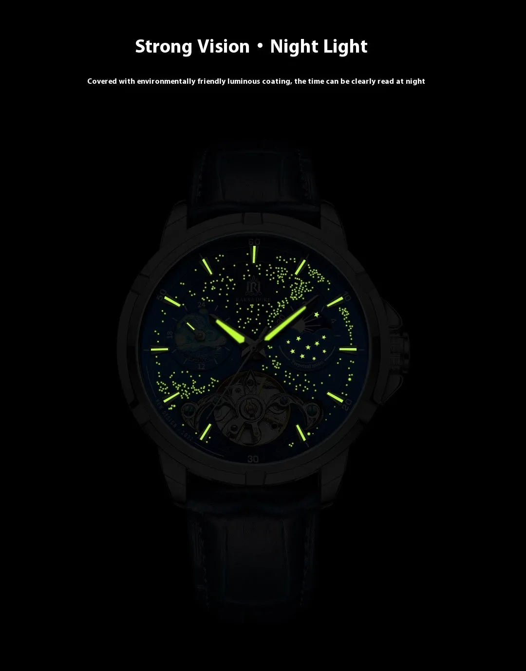 Men's blue dial automatic mechanical watch with stainless steel 42mm case