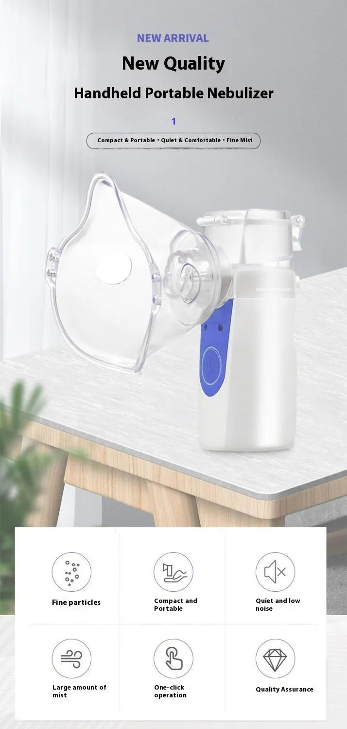 USB handheld columnar plastic nebuliser spray machine with built-in battery for household use
