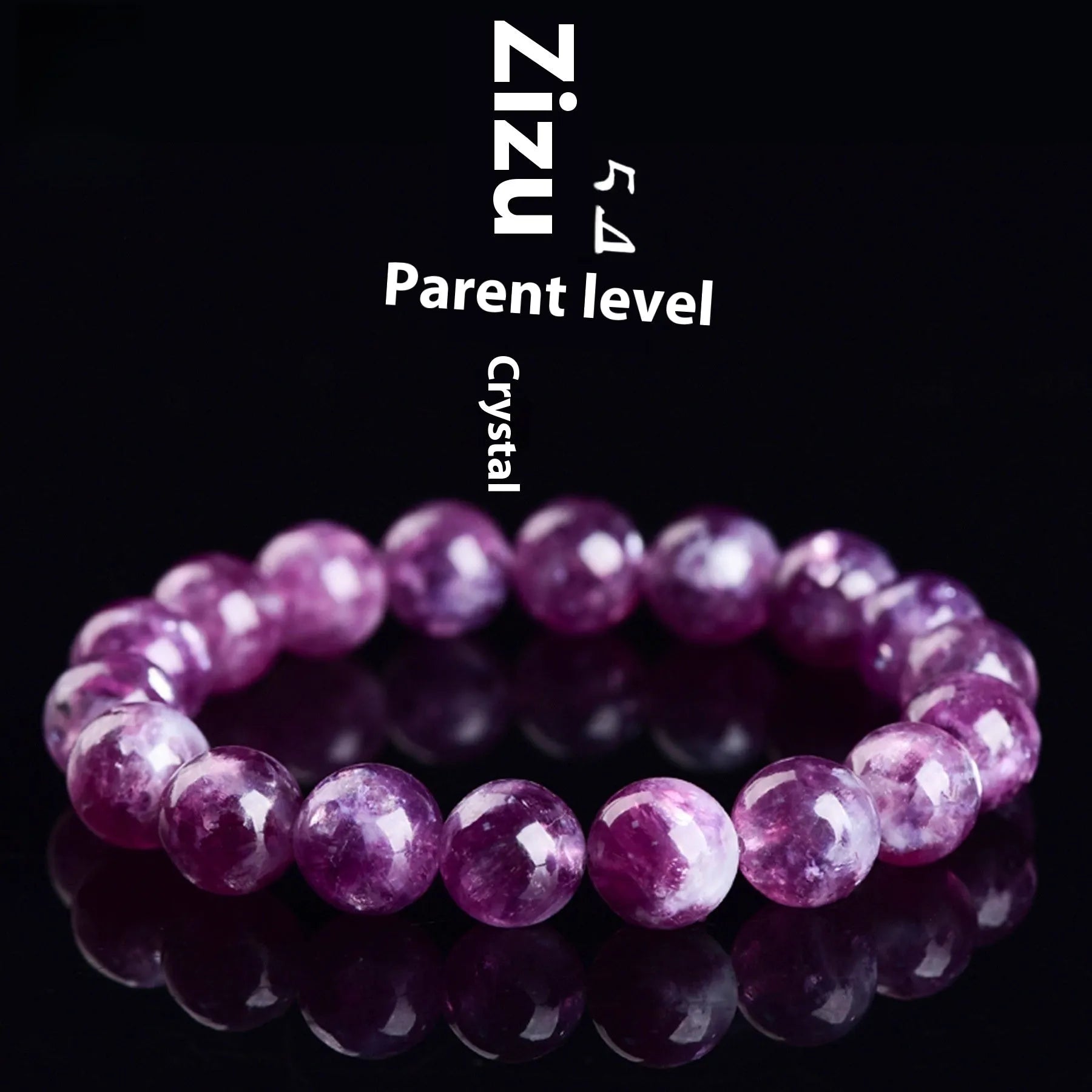 Grandmother Crystal bracelet with geometric purple beads in a Korean style unisex design.
